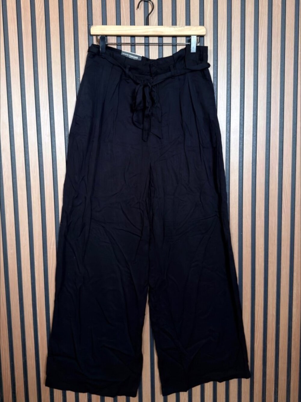 New Who What Wear Pants 12 Womens Black Wide Leg high Waisted Trousers